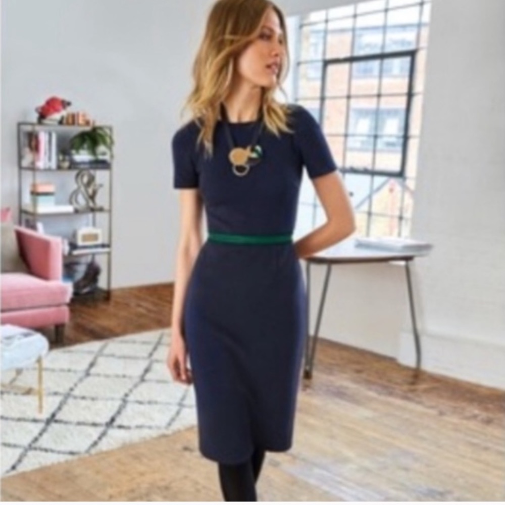 Beautiful boden dress in navy blue .
